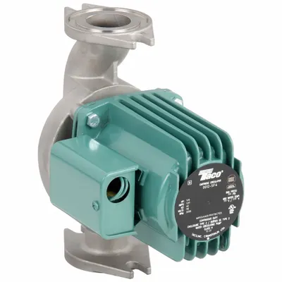TACO Circulating Pump: 1/8 hp HP, 115V AC, Stainless Steel, 1, 52 gpm, 15 ft Max. Head - General-Purpose Inline Circulator Pumps
