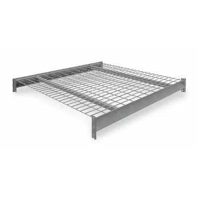 TENNSCO Shelf: 48 in x 48 in, 14 ga Beams, 5 AWG Decking, Galvanized Wire - Wire Decking Bulk Rack Shelf Kits