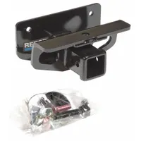 Steel step bumper hitch with powder-coated finish. Designed for RAM 1500, requires drilling for installation. Supports 6,000 lb gross trailer weight and 600 lb tongue weight. Combines step bumper and receiver functions for towing