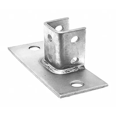 VAST V63SQHDG Post Base for Single Channel, Hot Dipped Galvanized, 6 Holes - Post Bases for Single Channels