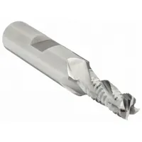 Cobalt roughing end mill with 4 flutes, 3/8-inch mill diameter, 7/8-inch length of cut, and 2-5/8-inch overall length. Designed for aggressive material removal in roughing operations on steel, stainless steel, and other ferrous alloys