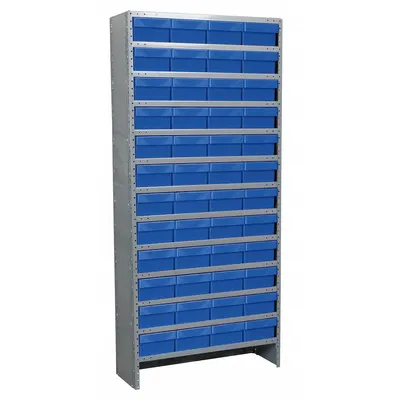 AKRO-MILS Metal Stationary Bin Shelving with Closed-Front Bins