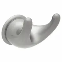 MASON Robe Hook: 1 7/8 in x 2 1/4 in x 3 3/4 in, Zinc, Satin, 30 lb Wt Capacity, Mounting Hardware (MPN YB8003SN)