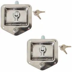 Stainless steel latch assembly in silver for truck boxes. Includes gasket. Compatible with manufacturer model number 1725660. Sold as a 2-pack.