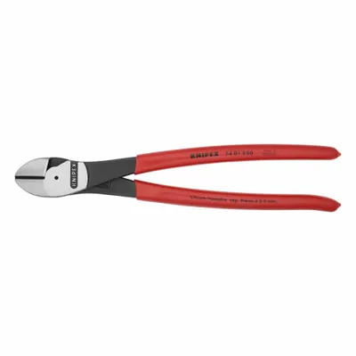 KNIPEX High Leverage Diagonal Cutting Plier: Std, Straight, Oval, 1 in Jaw Lg - Standard-Cut Diagonal-Cutting Pliers