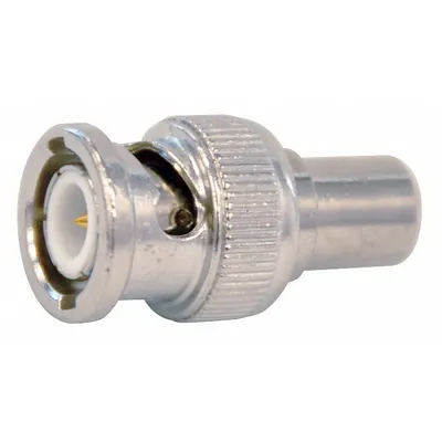 DOLPHIN COMPONENTS CORP Coaxial Terminator: Male, Connector, Silver, Crimp-On, 4 GHz Max Freq - BNC Coaxial Connectors