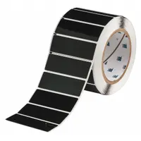 Pre-Cut Label Stock Roll: 1 in x 3 in, Polyester, Black (Gloss), 250 Labels per Roll (MPN THTEP176-593-.25BK)