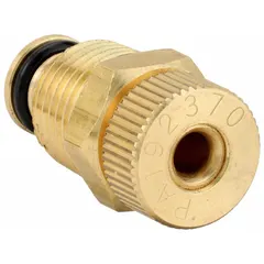 Drain valve for air compressor systems, used to remove condensate and moisture from compressed air lines. Helps maintain air quality and system efficiency in industrial applications such as manufacturing, automotive repair, and pneumatic tool operation.