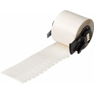BRADY Wraparound Label: 1 1/2 in x 1/4 in, 1/4 in, Vinyl, White (Matte) - Brady Precut Label Rolls