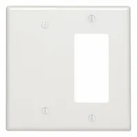 LEVITON Wall Plate: Combo, 2 Gang, White, Std Size (MPN P1426-W)