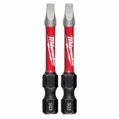 This 2-pack of impact-rated bits features a #3 size (S3 industry size) with a standard tip style and hex shank. Made from alloy steel, they are designed for use with impact drivers in fastening applications requiring high torque transfer.