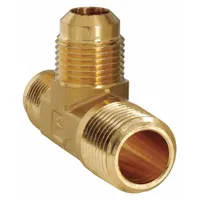 Flared Fitting Tee: 1/2 in OD x 1/2 in Pipe x 1/2 in OD Fitting Size, Flared/Threaded, Brass (MPN 151F-8-8)