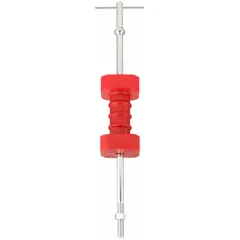 This slide hammer unit features a 10 lb weight and a 13/20 in rod diameter, with an overall length of 22 in. The hammer has a 5 in length and 6 in diameter. It is used for pulling, driving, or removing components such as bearings, bushings, and seals in industrial maintenance and repair applications.