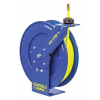Spring Return Hose Reel: 25 ft (3/8 in I.D.), 3/8 in MNPT, 300 psi Max Op Pressure, Brass, Blue (MPN P-LP-325-HV)