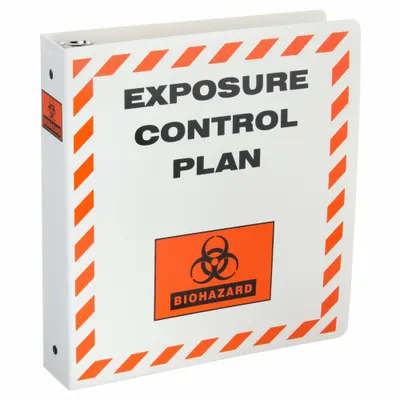 BRADY Binder: Exposure Control Plan, 1 1/2 in Binder Ring Size, 2 in Overall Ht - Safety
