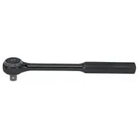 PROTO Hand Ratchet: Round, Not Reversible, 7 1/4 in Overall Lg, Black Oxide, 5° Min Arc Swing, Proto (MPN J5252FBL)