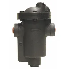 Standard inverted-bucket steam trap for automatic condensate drainage from steam lines. Cast iron construction, 1-inch FNPT connection, maximum capacity 4000 lb/hr, maximum operating pressure 30 psi, maximum temperature 450°F. Designed for horizontal in-line installation. Strainer not included.