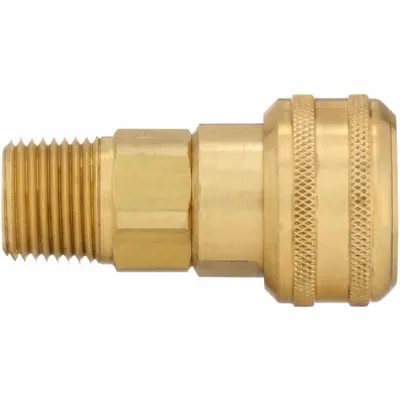 PARKER Quick Connect Hose Coupling: 3/8 in Body Size, 1/2 in Hose Fitting Size - Industrial Interchange Brass Quick-Connect Air Coupling Bodies