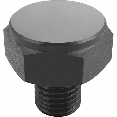 KIPP Positioning Foot w/Flat Face: External Threads, Flat, Steel, M16 Thread Size - Positioning Feet with Flat Face