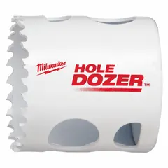 This bi-metal hole saw cuts through wood, metal, and plastic. With 3.5 teeth per inch and a maximum cutting depth of 1-5/8 in, it is suited for creating holes in electrical panels, ductwork, and piping systems. Arbor not included.