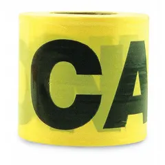 General Caution Messaging Barrier Tape, 3 in x 300 ft, Yellow Polyethylene