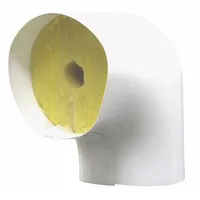 This fiberglass, slit 90° elbow insulation is used to insulate pipe fittings, reducing heat loss and preventing condensation on plumbing and HVAC systems. It is designed for easy installation over existing elbows