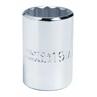PROTO Socket: Metric, 1/2 in Drive Size, 8 mm Socket Size, 12-Point, Std, Chrome, Not Tether Capable (MPN J5408M)