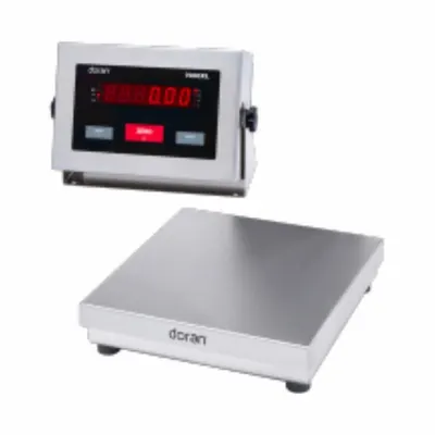 DORAN Industrial Bench Scale: 12 in x 12 in, IP69K, Corded Remote - Bench Scales with Remote Indicator