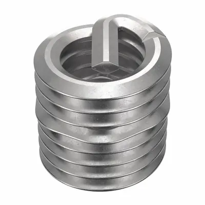 HELI-COIL Helical Insert: Tanged Tang Style, Screw-Locking, M6-1.00 Thread Size, Plain - Screw-Locking Tanged Helical Inserts