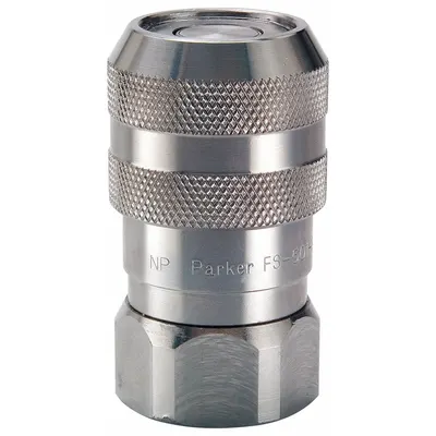 PARKER Hydraulic Quick Connect Hose Coupling: 1/2 in Coupling Size, 316 Stainless Steel - Parker FET Series Hydraulic Quick-Connect Coupling Bodies