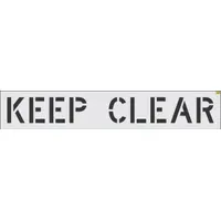 Individual Stencil: Keep Clear, 0.062 in Thick, 12 in Overall Ht, 97 in Overall Wd, Message (MPN 4053-012)