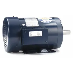 Totally enclosed fan-cooled (TEFC) 3-phase AC motor with rigid base mount. Rated 1 1/2 hp, 1,750 RPM at 60 Hz, 230/460V AC, full load current 4.8/2.4 A. Suitable for general-purpose industrial applications such as pumps, fans, conveyors, and compressors.