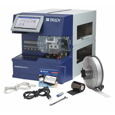BRADY Desktop Printer: Ethernet/USB/Wi-Fi, 300 dpi Printhead Resolution, 7,000 Max Labels/Day - Flag Label Printer & Applicator