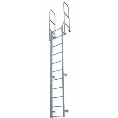 COTTERMAN Fixed Ladder: 12 ft Overall Ht, 22 in Overall Wd, Steel, 300 lb Load Capacity - Walk Through Fixed Ladders