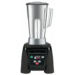 Heavy-duty blender with a 3 1/2 hp motor and 2 speeds, operated via electronic keypad. Stainless steel construction. Designed for blending smoothies and other beverages in commercial food and beverage operations.