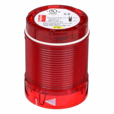 Dayton Tower Light Module: Flashing, 120V AC, Red, 50 mm Overall Dia - Flashing Light Modules