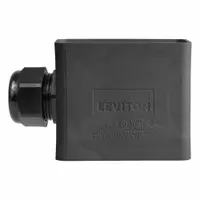 LEVITON Portable Outlet Box: Portable Outlet Box, 1 Gangs, 3R, Black, 3 3/8 in Overall Ht (MPN 3059-2E)