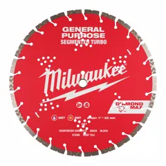 This 16-inch diamond saw blade is designed for cutting block, brick, concrete, and stone using masonry saws. It supports both wet and dry operation, making it suitable for construction and demolition applications where precise cuts in hard materials are required.