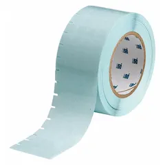 Thermal transfer printable precut label roll with tamper-indicating VOID footprint. When removed, the label leaves a visible VOID pattern to deter unauthorized access. Suitable for sealing equipment, panels, or assets in industrial environments.