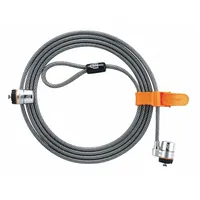 KENSINGTON Cable Lock: Steel, Gray, 7 1/4 ft Cable Lg, 3/16 in Cable Dia, Key Locking (MPN K64025F)