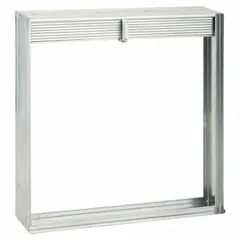 Static rectangular fire damper with curtain blade and spring closure, designed for horizontal mounting in HVAC ductwork. Galvanized steel frame. Automatically closes upon fusible link activation to restrict fire and smoke spread through fire-rated partitions.