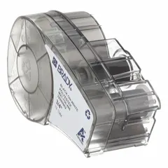 This combined label and ribbon cartridge is a 21 ft continuous roll of cryogenic autoclavable polyester, rated for temperatures from -40°F to 293°F. Designed for use with the M210-LAB printer series, it integrates label and ribbon in one unit. Suitable for applications requiring durable identification in extreme temperature environments, such as laboratory or industrial settings.