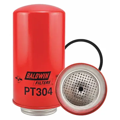BALDWIN FILTERS Oil Filter: PT304, 2 3/4"-4 Thread Size, 7 5/8 in Overall Ht - Spin-On Oil Filters with Male Head