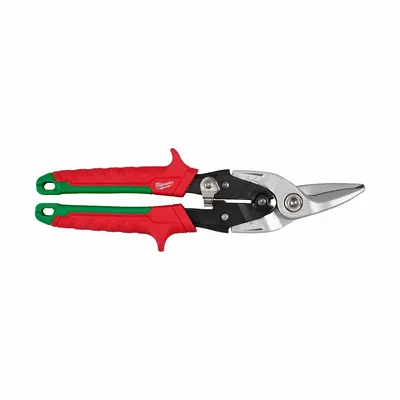 MILWAUKEE Aviation Snip: Right, 10 in Overall Lg, 1 1/2 in Cutting Lg, Steel, TPR - Aviation Snips