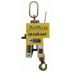 Radio-controlled release hook for wire rope slings. Enables remote release of loads in lifting applications. Compatible with 7/8 in diameter wire rope slings. Operated via radio control for safe distance load disconnection.
