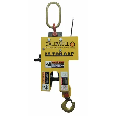 CALDWELL Release Hook: Wire Rope Slings, 7/8 in Compatible Sling Rope Dia - Radio-Controlled Release Hooks