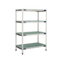 METRO Plastic Industrial Shelving: 24 in x 42 in, 62 in Overall Ht, 4 Shelves, Antimicrobial (MPN X546GX3)