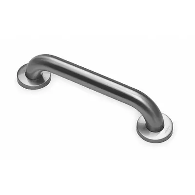 ENCORE Wall Grab Bar: Straight, 12 in Lg, 1 1/2 in Dia, Stainless Steel, Satin - Anti-Microbial Grab Bars