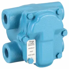 This MEPCO cast iron H-pattern float and thermostatic steam trap is designed for horizontal installation in steam systems. It automatically drains condensate while preventing steam loss, suitable for applications such as heat exchangers, steam mains, and process equipment. Features a stainless steel float, 3/4 in FNPT connections, 2,300 lb/hr capacity, 30 psi maximum pressure, and 450°F maximum temperature.