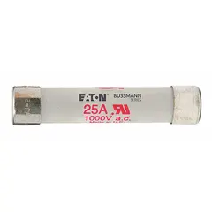 Fast-acting cylindrical fuse rated 20 A, 1000 V AC, 800 V DC. Designed for overcurrent protection in power electronic circuits such as variable frequency drives, UPS systems, and rectifiers.